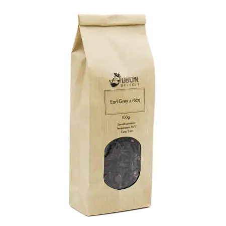 Herbata czarna ceylon Earl Grey z różą pakowana 100g